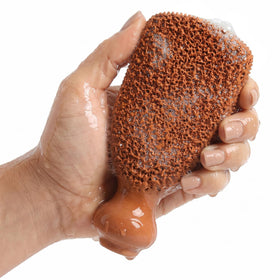 GILDEN TREE front view of pumice stone showing shape and benefit fast exfoliation