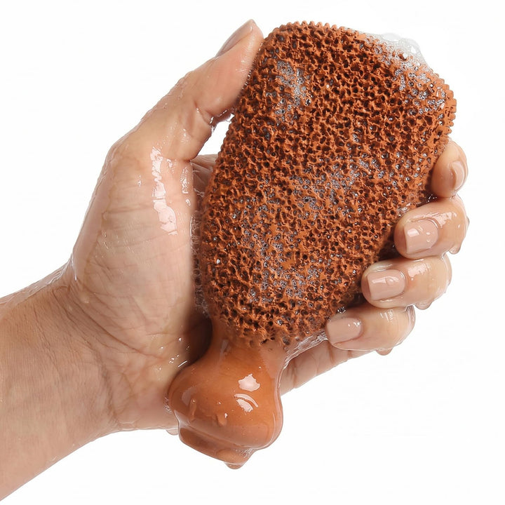 GILDEN TREE front view of pumice stone showing shape and benefit fast exfoliation