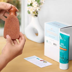 GILDEN TREE pumice held in hand showing size and ergonomic grip benefit