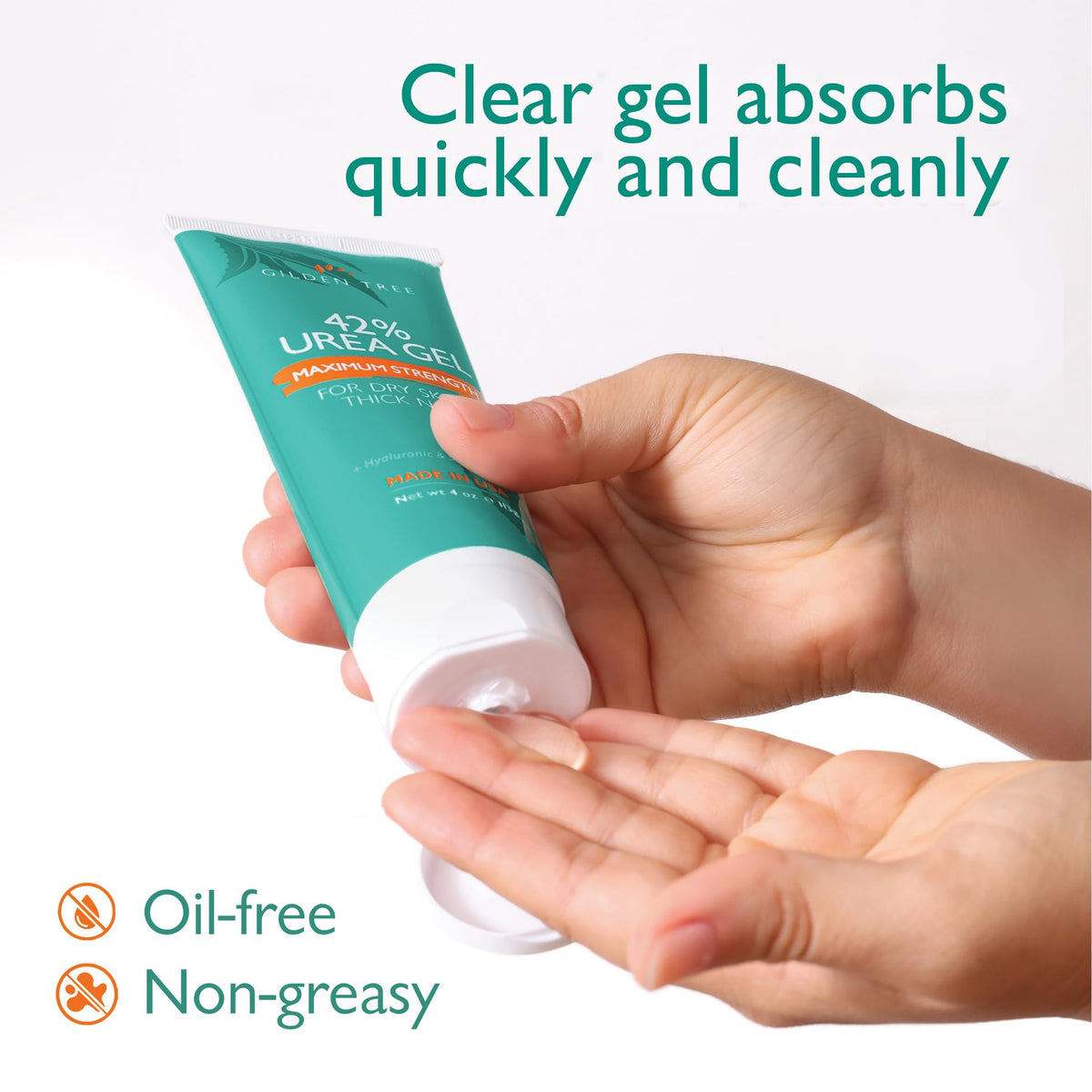 GILDEN TREE applying gel to toenail to soften thick nail for easier trimming