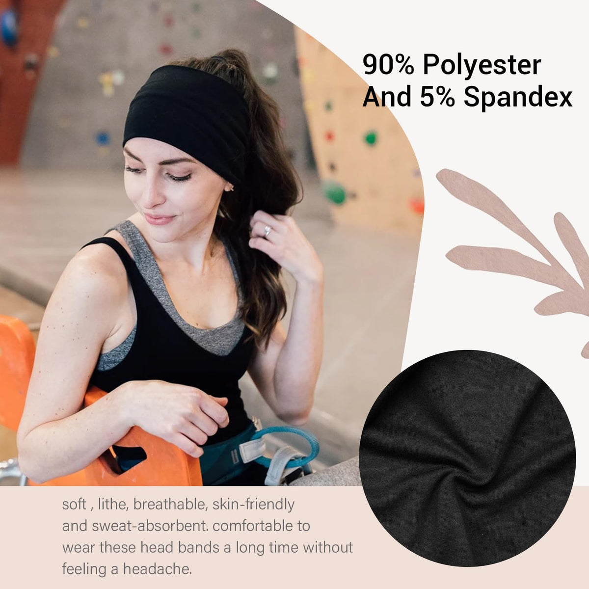GiLi headband in use during running illustrating non-slip sweat control