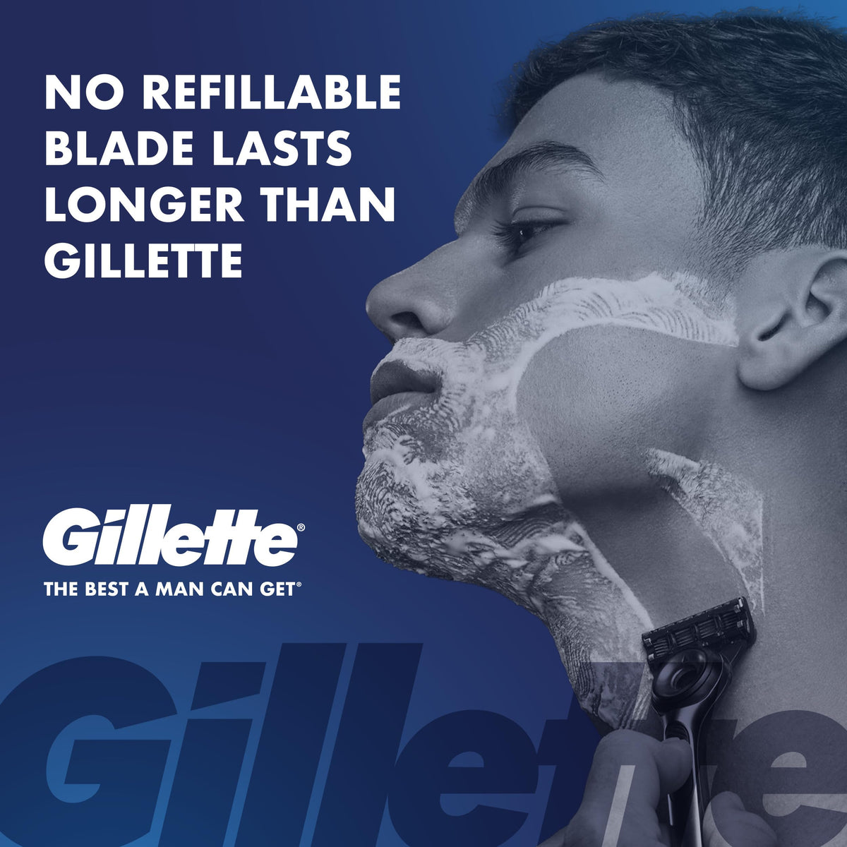 gillette blade closeup displaying five blades and edge quality for closeness