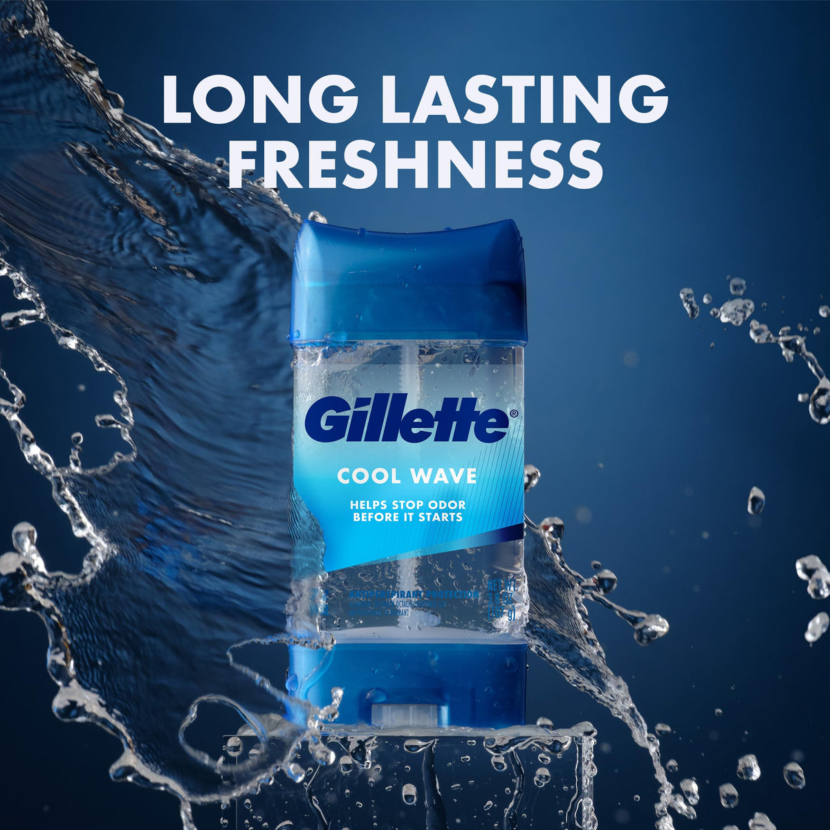 Gillette clear gel applied after workout showing long-lasting sweat control benefit