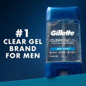 Gillette clear gel lifestyle gym bag scene conveying on-the-go freshness benefit