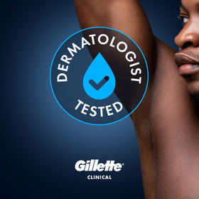 Gillette Clinical demonstrating reduced white marks on dark fabric