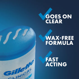 Gillette Clinical back label close-up with ingredient information and benefit