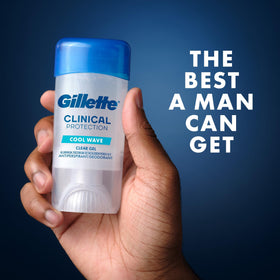 Gillette Clinical in a gym bag lifestyle shot suggesting post-workout freshness