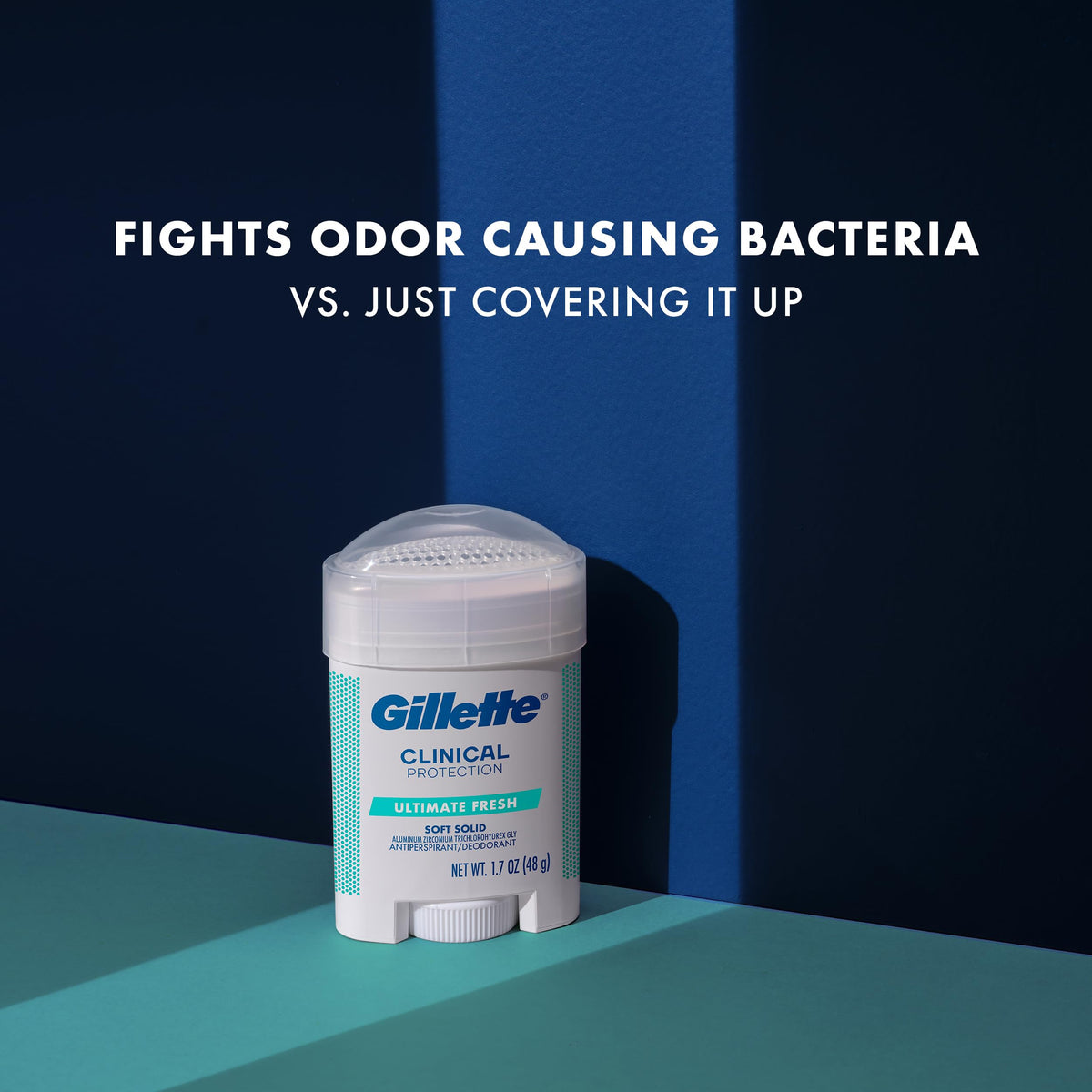 Gillette Clinical in a gym bag lifestyle scene for long-lasting freshness