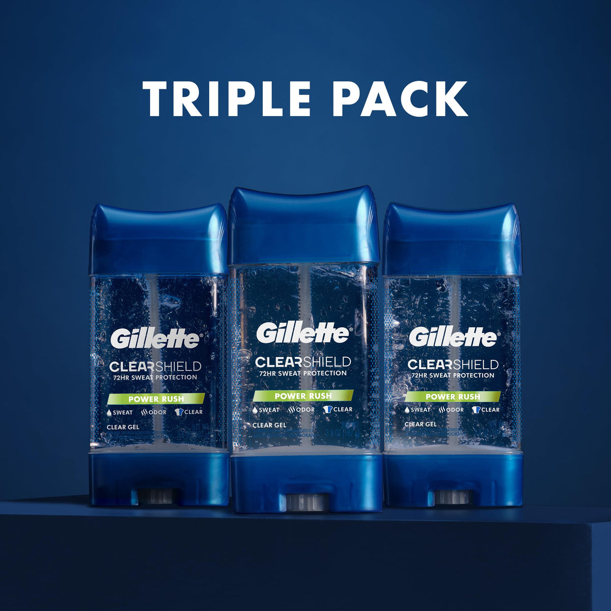 Gillette closeup with fresh visual accents implying Power Rush scent benefit