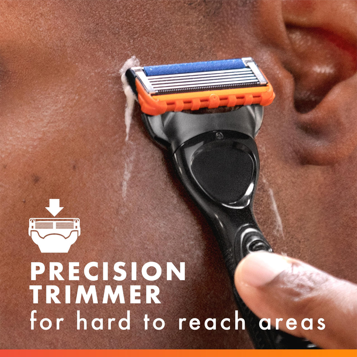 Gillette Fusion5 cartridge attached to handle showing quick click-on compatibility