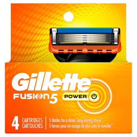 Gillette Fusion5 close-up of five blades highlighting smoother shave benefit