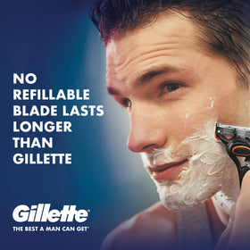 Gillette Fusion5 lifestyle bathroom setup showing kit ready for daily grooming