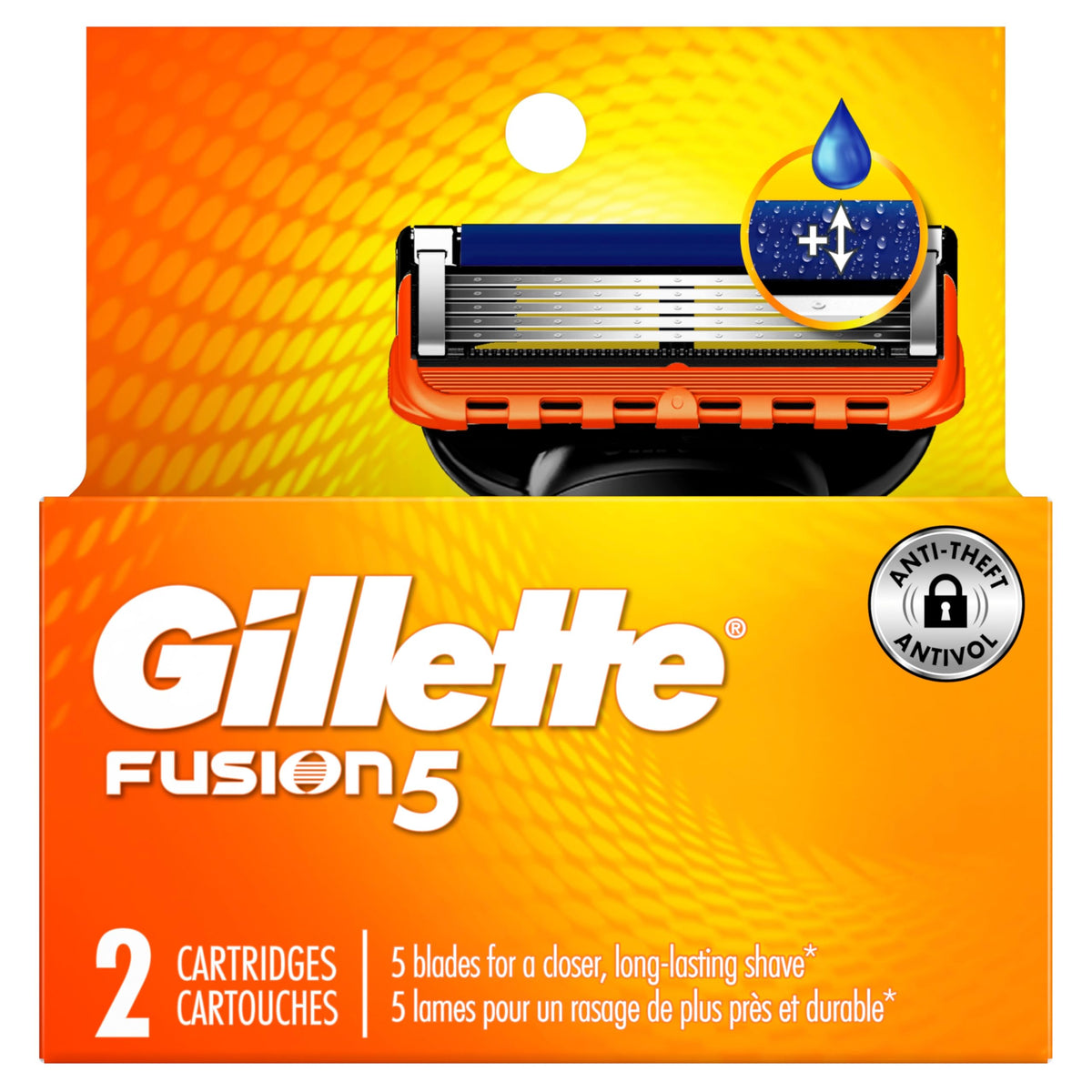 Gillette Fusion5 lifestyle bathroom shelf styled shot promoting daily grooming routine benefits