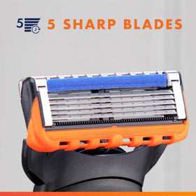 Gillette Fusion5 microfins and comfort guard smoothing skin for gentler shaves