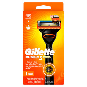 Gillette Fusion5 packaging back label showing compatibility and refill lifespan information