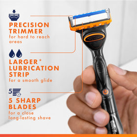 Gillette Fusion5 precision trimmer detail for accurate edge trimming and styling