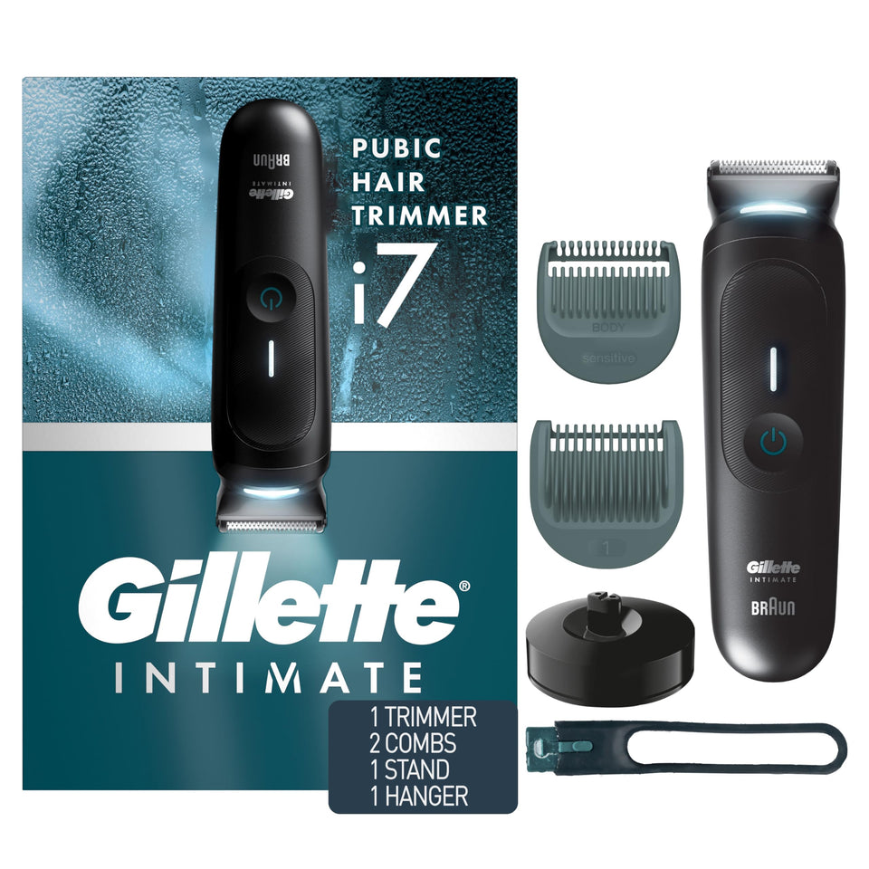 Gillette i7 front view showing compact trimmer head and modern finish for precise grooming