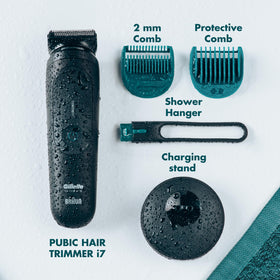 Gillette i7 control buttons and travel lock label visible for simple operation and security