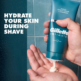 Gillette intimate paired with razor showing safer shaving routine