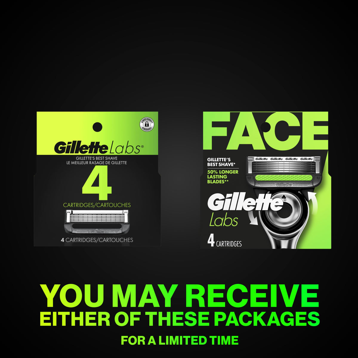 Gillette Labs close-up of five blades highlighting precise cutting