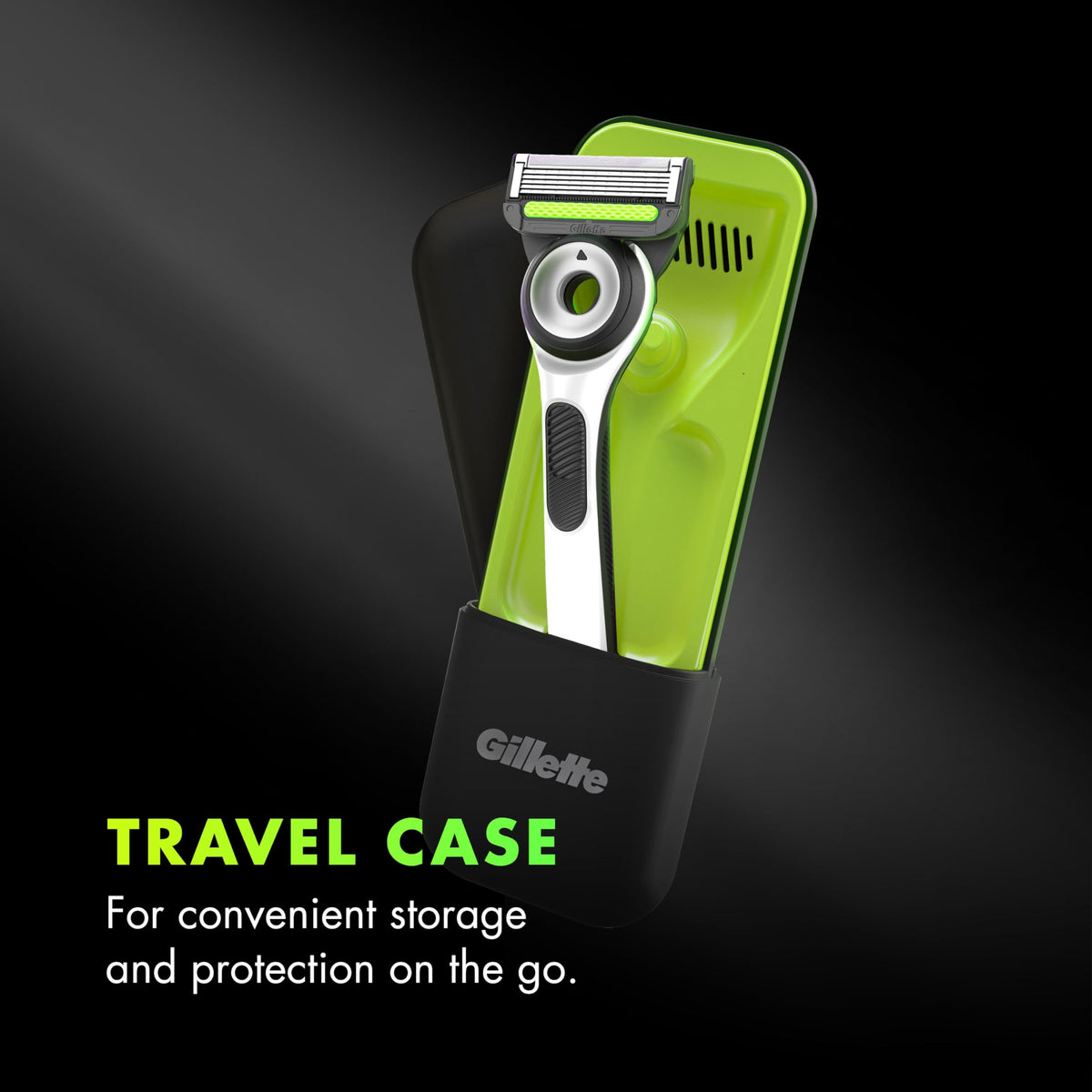 Gillette Labs razor held in hand to show scale and ergonomic white edition handle