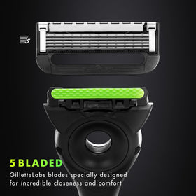 Gillette Labs lifestyle image shaving in shower showing quick, efficient shave