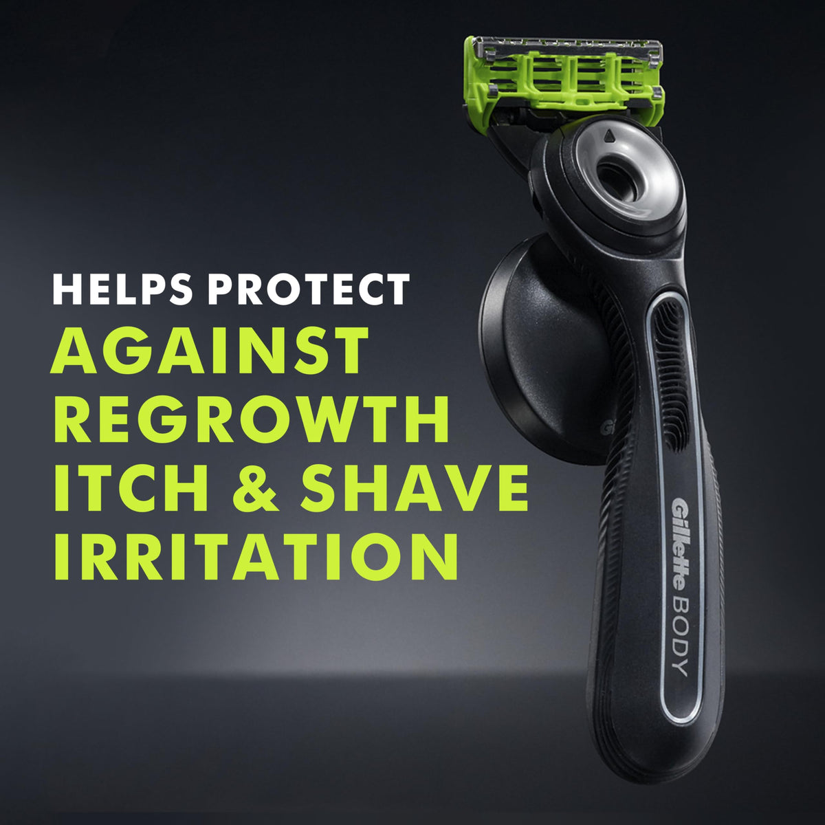GilletteLabs lubrastrip and bars zoom showing anti-irritation and anti-ingrown features