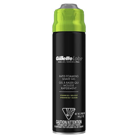 Gillette Labs front packaging showing cooling shave gel benefits and 7 oz size