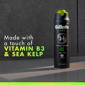 Hand dispensing Gillette Labs gel illustrating easy application and instant foam