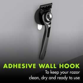 Gillette Labs shower hook mounted showing tidy storage and faster drying