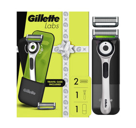 Gillette Labs white edition front packaging showing kit contents and gift-ready look