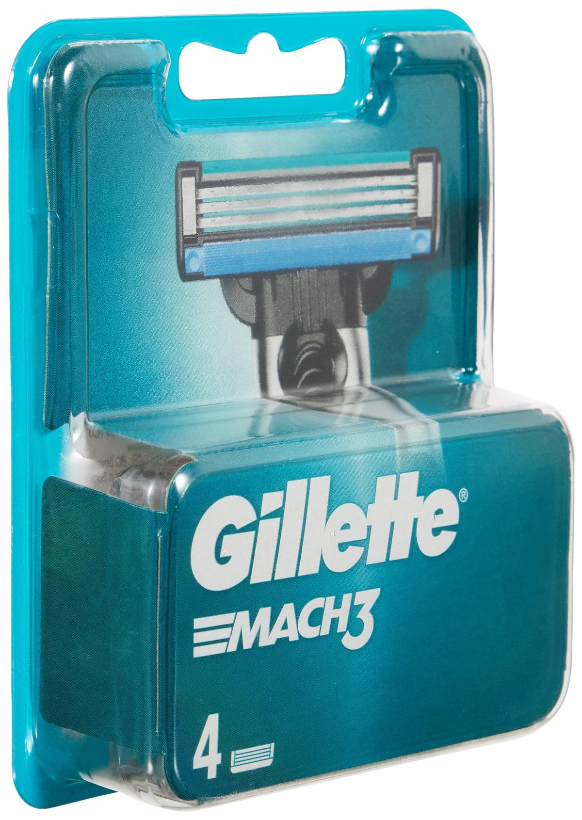Gillette Mach-3 close-up of triple blades showcasing smooth shave advantage