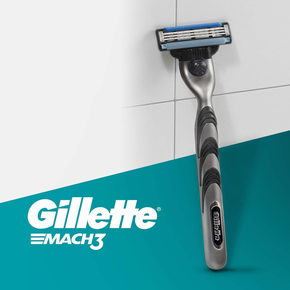Gillette Mach-3 in bathroom scene illustrating everyday shaving readiness