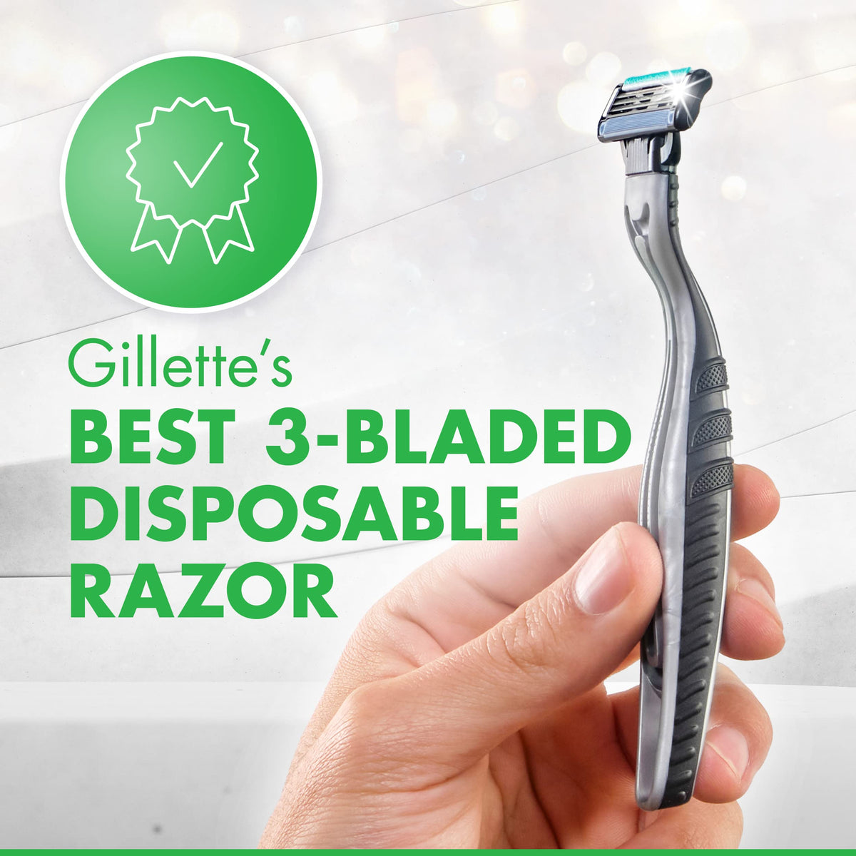 Gillette Mach3 ten-pack beside a ruler to show scale and travel convenience