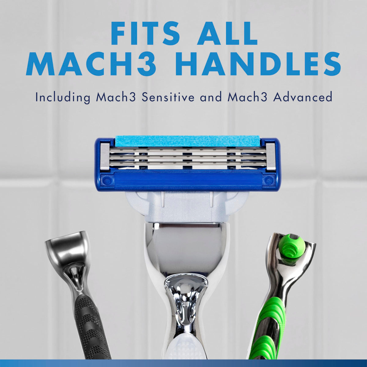 Gillette Mach3 blades closeup showing three blades for smoother shaves