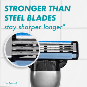 Gillette Mach3 cartridge snapped onto handle demonstrating simple compatibility
