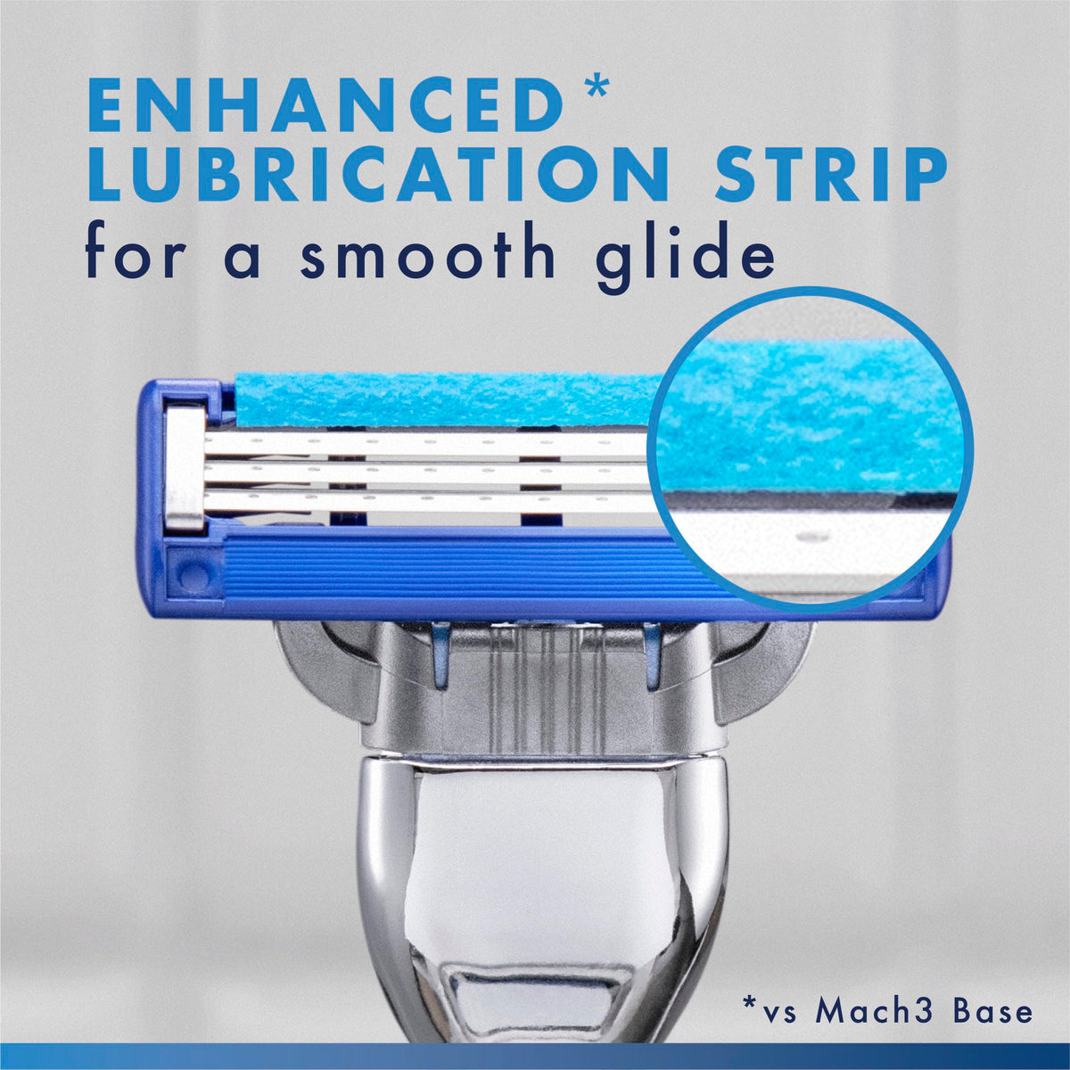 Gillette Mach3 cartridge attached to handle showing universal compatibility benefit