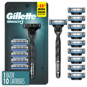 Gillette Mach3 front packaging showing contents and value