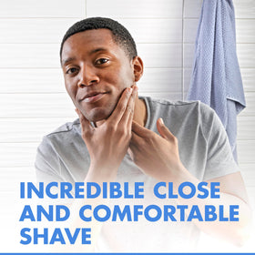 Gillette Mach3 ergonomic handle close-up for secure wet grip and better control