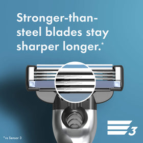 Gillette Mach3 on bathroom shelf lifestyle image showing ready use