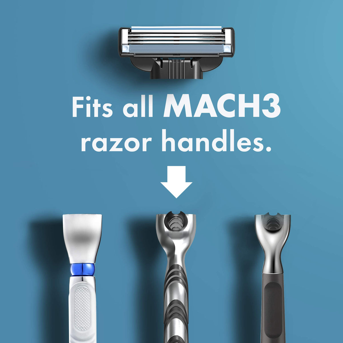 Gillette Mach3 pack open displaying twelve cartridges for value
