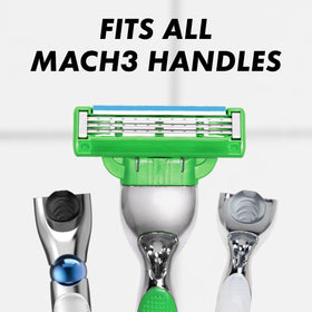 Gillette Mach3 razor in use during wet shave illustrating smooth glide