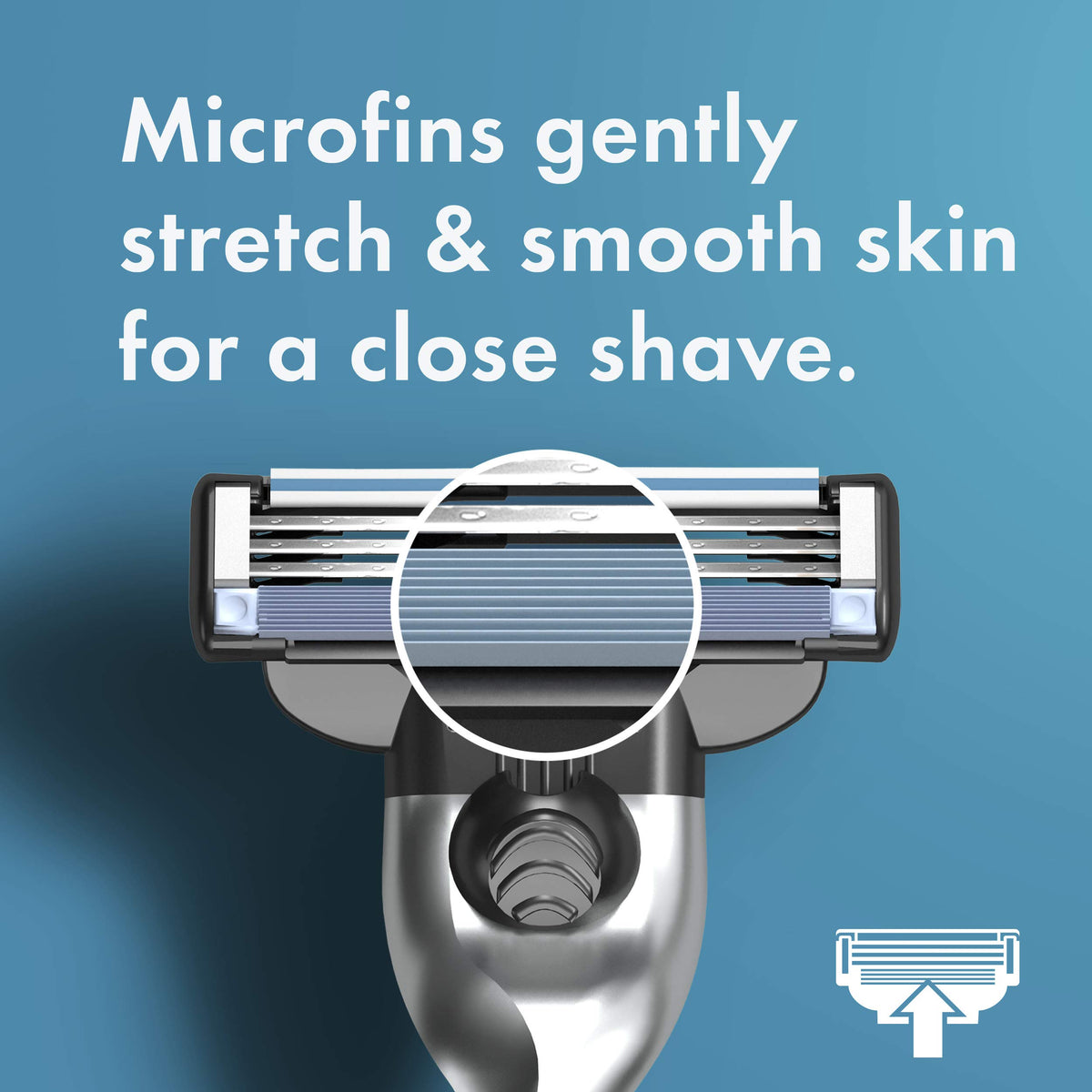 Gillette Mach3 next to coin showing cartridge scale and compactness