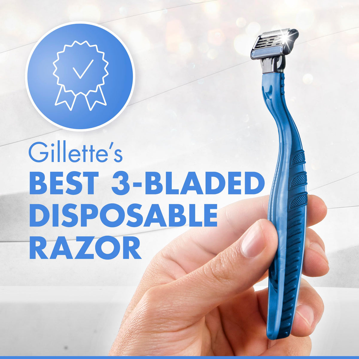 Gillette Mach3 next to coin for scale showing compact disposable razor size