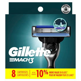 Gillette Mach3 cartridge next to ruler showing size and scale for planning