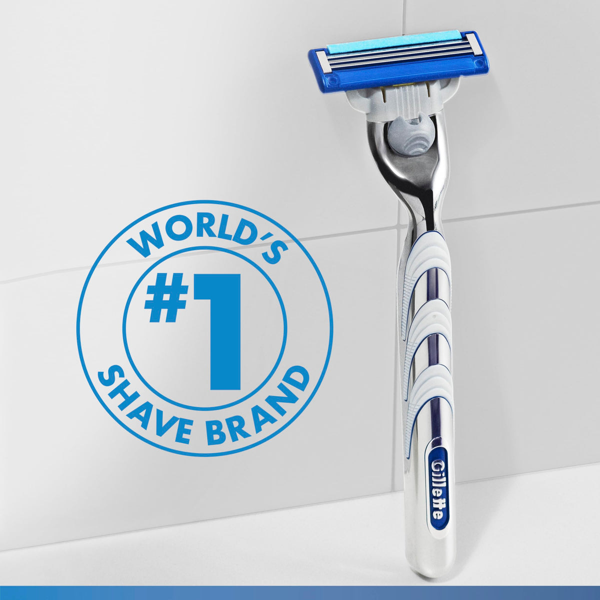 Gillette Mach3 Turbo with shaving cream lifestyle scene for daily grooming ease