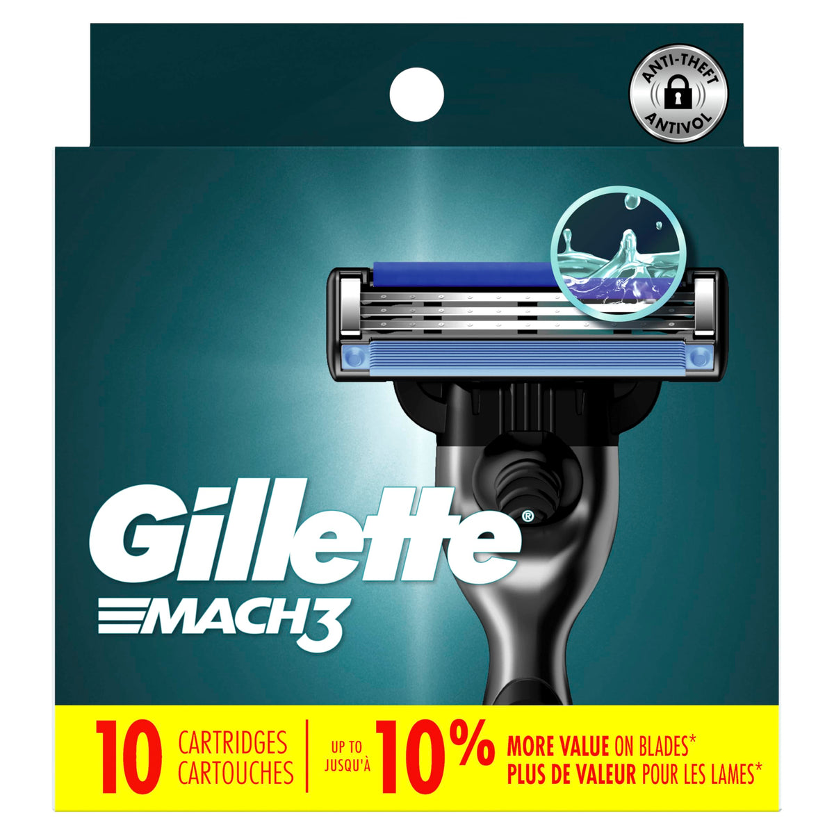 Man shaving with Gillette Mach3 in bathroom demonstrating comfortable shave