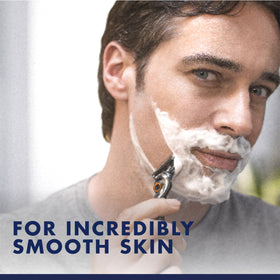 Gillette PRO used with a razor on face illustrating reduced irritation