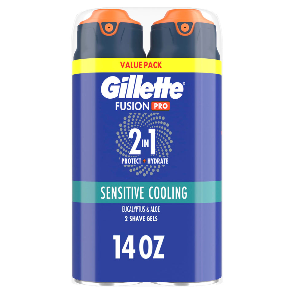 Gillette PRO front packaging shows cooling gel for smooth shaves