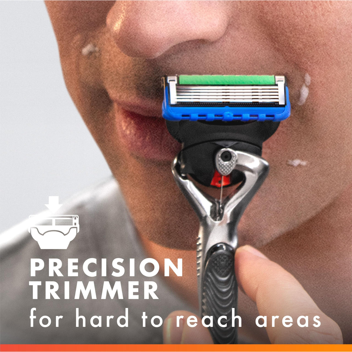 Gillette macro of blade edge showing thin profiles for close cuts